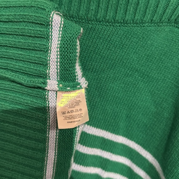 LOFT Green and Light Blue Striped Women's Sweater - Picture 4 of 4